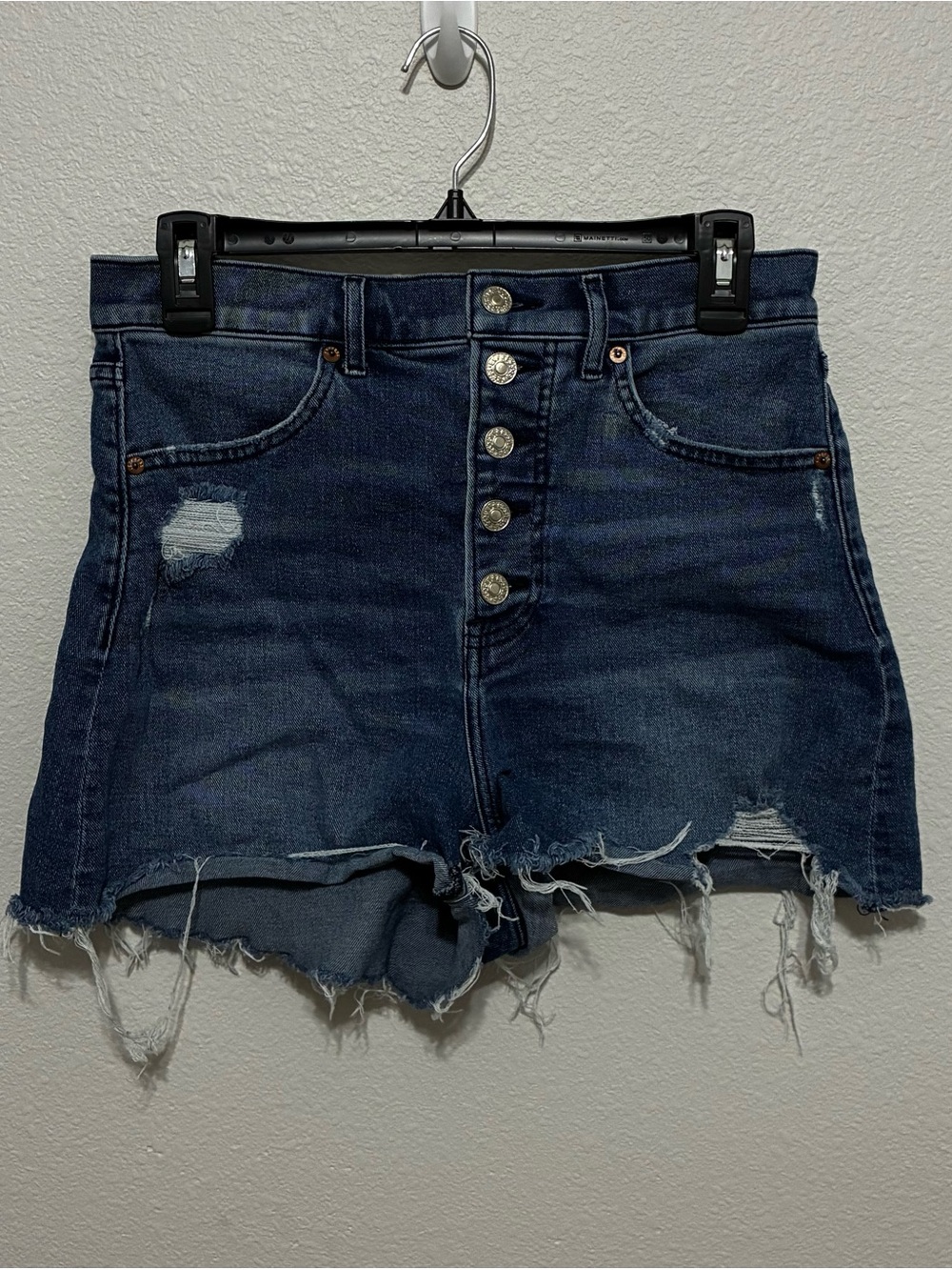 Express Button-Front Super High Rise Mom Shorts Denim Size 8 Summer Short